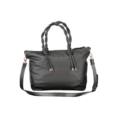 "Black Polyurethane Women's Bag"