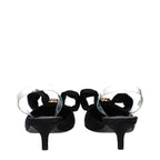Versace Black Satin Flat Sandals