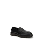 Ferragamo Black Calf Leather Bos Taurus Slip-On Loafers